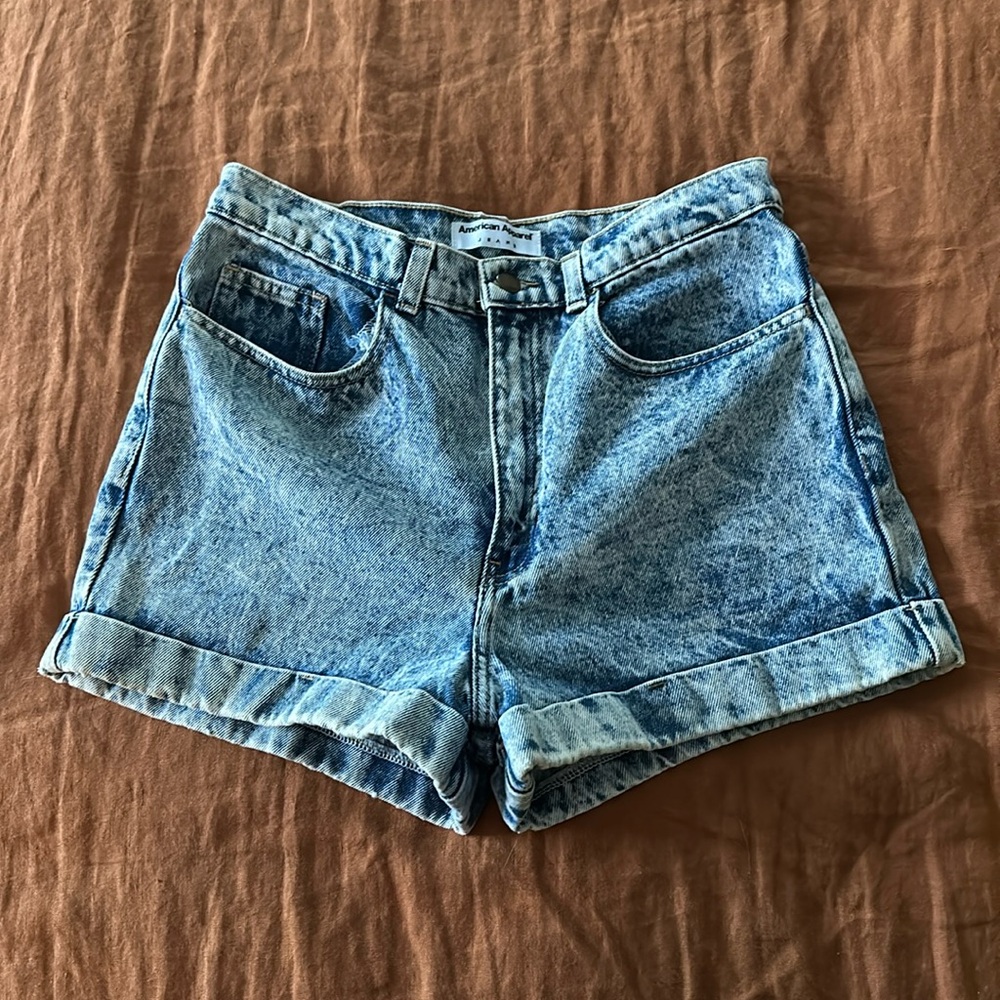 American Apparel acid wash jean shorts